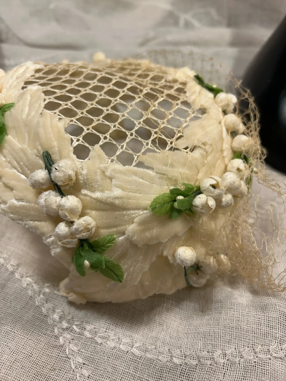 Vintage floral flower headpiece halo piece Lily of the Valley - Picture 12 of 12